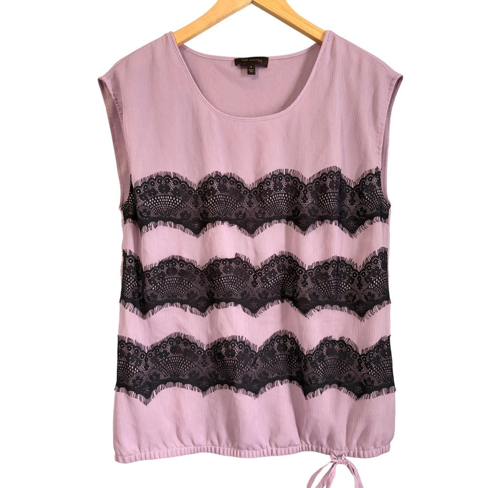 The Limited Womens‎ Purple Lace Trim Sleeveless Top Size M